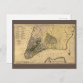  New York City Plan, 1789, hersteld Briefkaart (Voorkant / Achterkant)