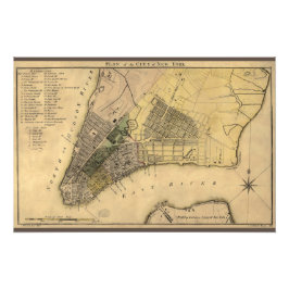 New York City Plan, 1789, hersteld Foto Afdruk