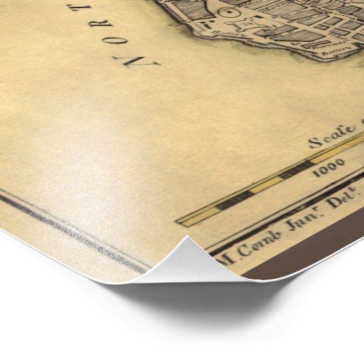  New York City Plan, 1789, hersteld Foto Afdruk (Hoek)