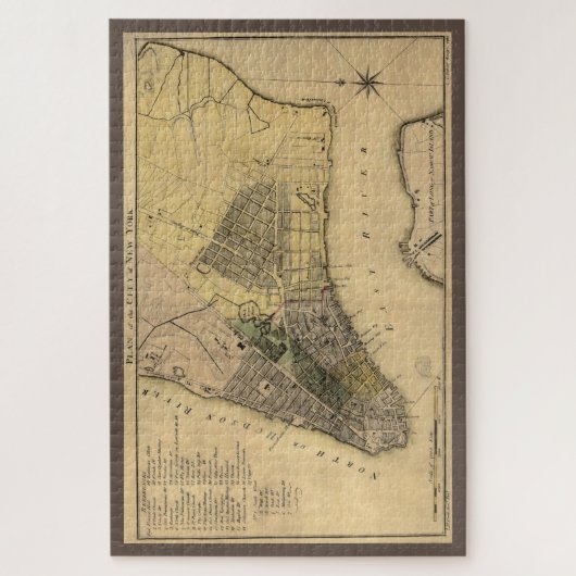  New York City Plan, 1789, hersteld Legpuzzel (Verticaal)