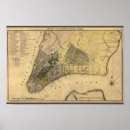 New York City Plan, 1789, hersteld Poster