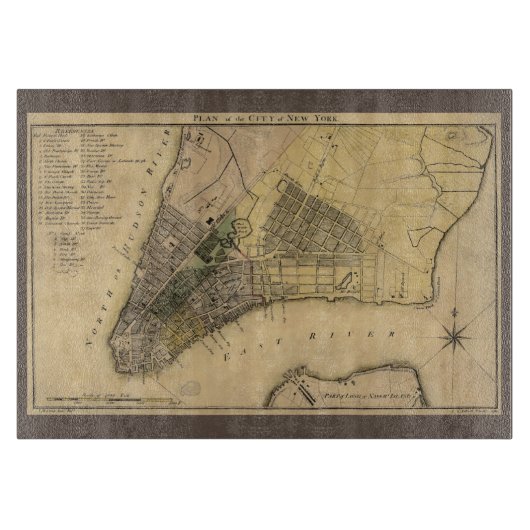 New York City Plan, 1789, hersteld Snijplank (Voorkant)