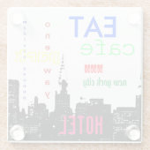 New York City Pop Art Glazen Onderzetter (Achterkant)