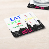 New York City Pop Art Kartonnen Onderzetters (Schuin)