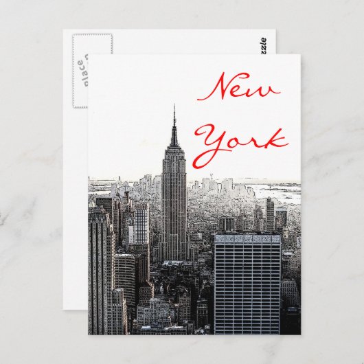 New York City Pop Art Script Briefkaart (Voorkant / Achterkant)