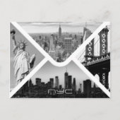 New York City postenvelop afbeelding zwart wit Briefkaart (Voorkant)