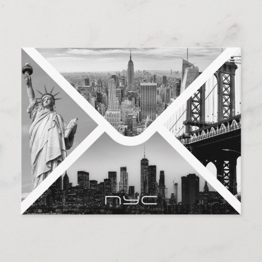 New York City postenvelop afbeelding zwart wit Briefkaart (Voorkant)