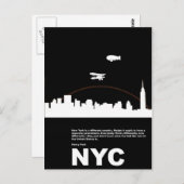 New York City Poster Black Briefkaart (Voorkant / Achterkant)