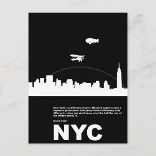 New York City Poster Black Briefkaart