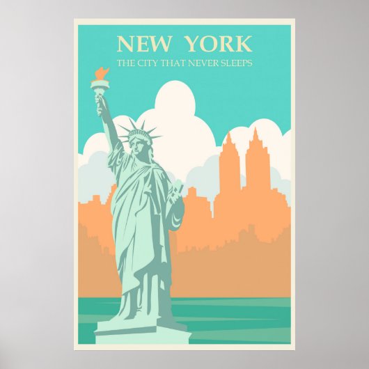 New York City Poster Lady Liberty Canvas P (Voorkant)