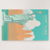  New York City Poster Lady Liberty Legpuzzel (Horizontaal)