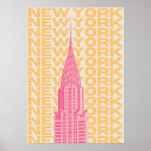 new york city poster, nyc silhouet kunst, manhatta poster