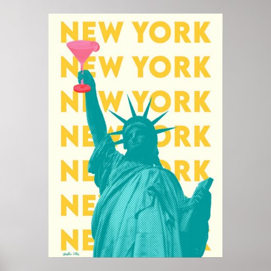New York City poster, NYC Skyline Art, Manhattan W Poster (Voorkant)