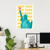 New York City poster, NYC Skyline Art, Manhattan W Poster (Thuiskantoor)