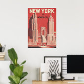 New York City poster, NYC Skyline Art, Manhattan W Poster (Thuiskantoor)