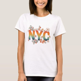 New York City Power Flower Retro T-Shirt