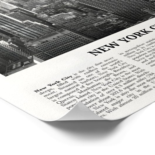 New York City Print Zwart-wit Skyline (Hoek)