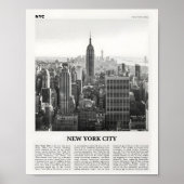 New York City Print Zwart-wit Skyline (Voorkant)