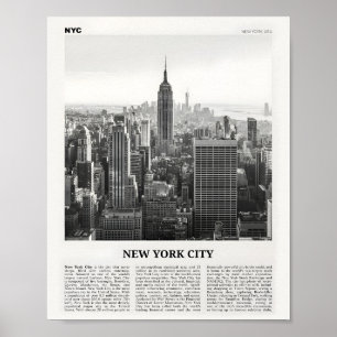New York City Print Zwart-wit Skyline