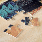 New York City Puzzle - Chinatown Rooftop Graffiti Legpuzzel (Zijkant)