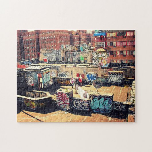 New York City Puzzle - Chinatown Rooftop Graffiti Legpuzzel (Horizontaal)