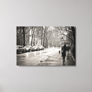 New York City - Rainy Day in Greenwich Village Canvas Afdruk