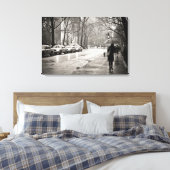 New York City - Rainy Day in Greenwich Village Canvas Afdruk (Insitu (Slaapkamer))