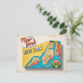  New York City Retro Briefkaart (Staand voorkant)