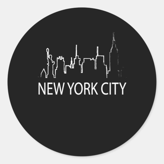 New York City Retro  Gift Souvenir Ronde Sticker (Voorkant)