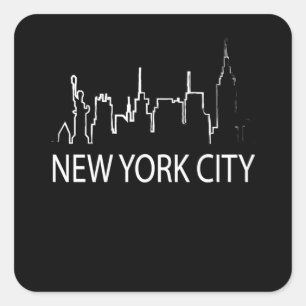 New York City Retro Gift Souvenir Vierkante Sticker