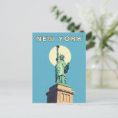 New York City Retro Statue of Liberty Briefkaart (Staand voorkant)