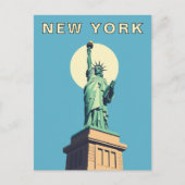 New York City Retro Statue of Liberty Briefkaart (Voorkant)