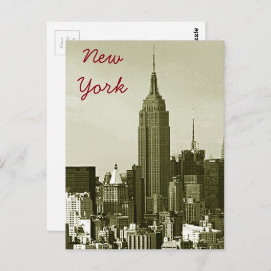 New York City Retro Style Briefkaart (Voorkant / Achterkant)