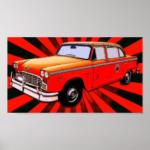 New York City Retro Taxi Poster