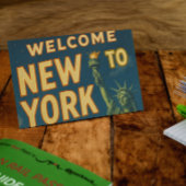 New York City Retro Vrijheidsbeeld  kunst Briefkaart
