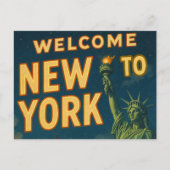 New York City Retro Vrijheidsbeeld kunst Briefkaart (Voorkant)