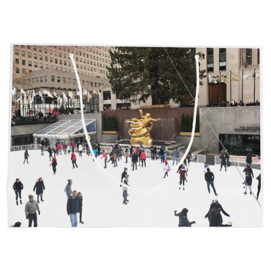 New York City Rockefeller Center Ice Skating Rink Large Cadeautasje (Achterkant)
