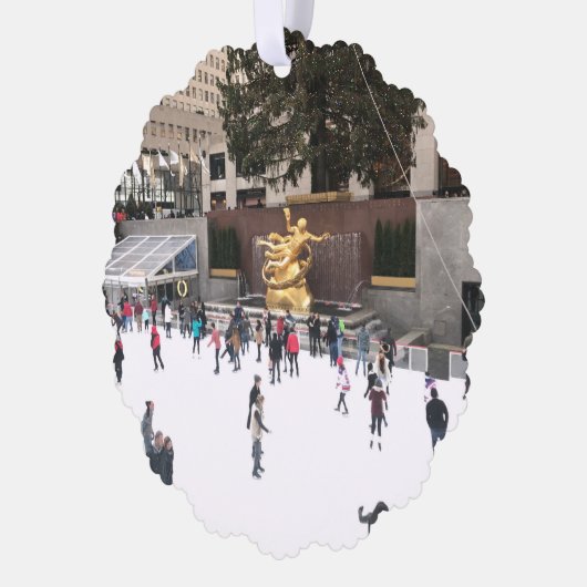 New York City Rockefeller Center Ice Skating Rink Ornament Kaart (Links)