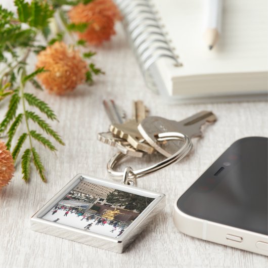 New York City Rockefeller Center Ice Skating Rink Sleutelhanger (Zijkant)