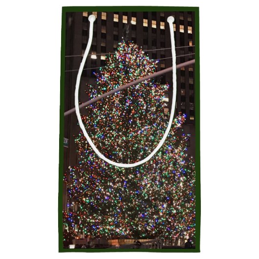 New York City Rockefeller Center kerstboom Klein Cadeauzakje (Voorkant)