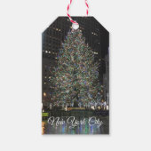 New York City Rockefeller Center kerstboom NY Cadeaulabel (Voorkant)