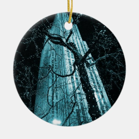 New York City Rockefeller Center Tree Keramisch Ornament (Voorkant)