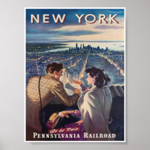 New York City Romance Vintage Travel Poster