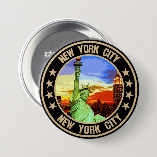 New York City Ronde Button 7,6 Cm (Voorkant /achterkant)