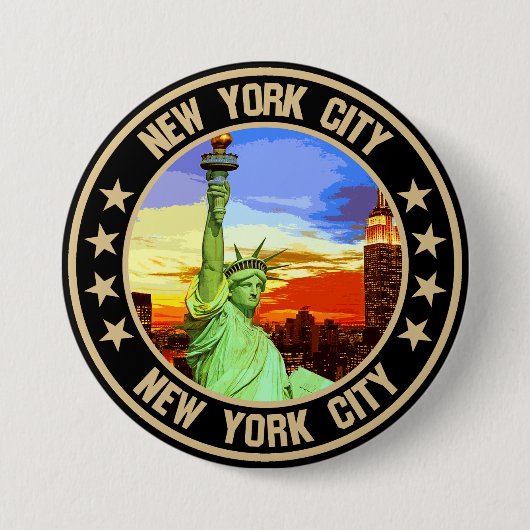 New York City Ronde Button 7,6 Cm (Voorkant)