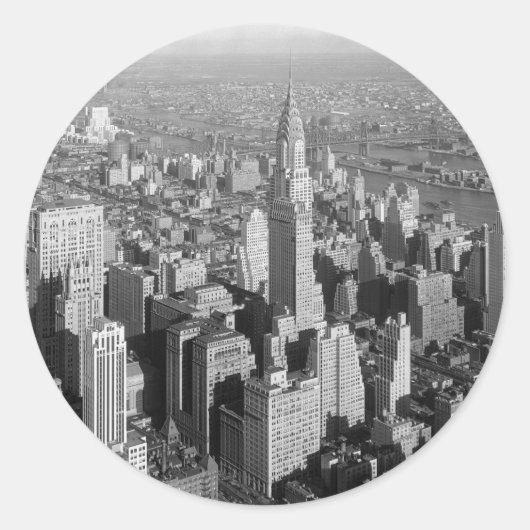 New York City Ronde Sticker (Voorkant)