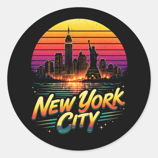 New York City Ronde Sticker (Voorkant)