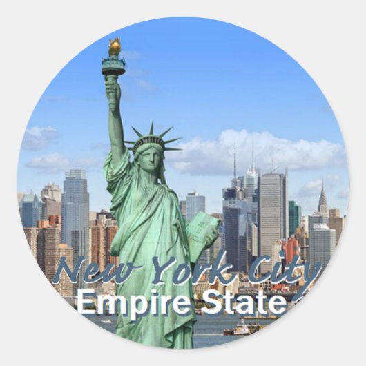 New York City Ronde Sticker (Voorkant)
