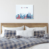 New York City | Rood, wit en blauw Canvas Afdruk (Insitu (Slaapkamer))
