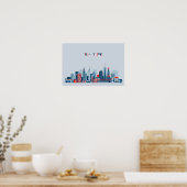 New York City | Rood, wit en blauw Poster (Keuken)